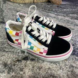 New VANS Off The Wall Old Skool Rainbow Checkered Sneaker Shoes Size 13 kids